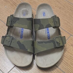 Birkenstock Green Camouflage Sandals